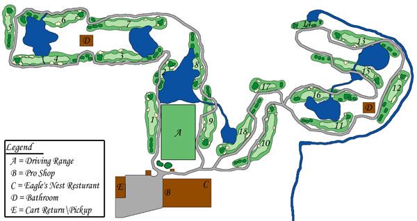 Map of the Sebastian Municipal Golf Course