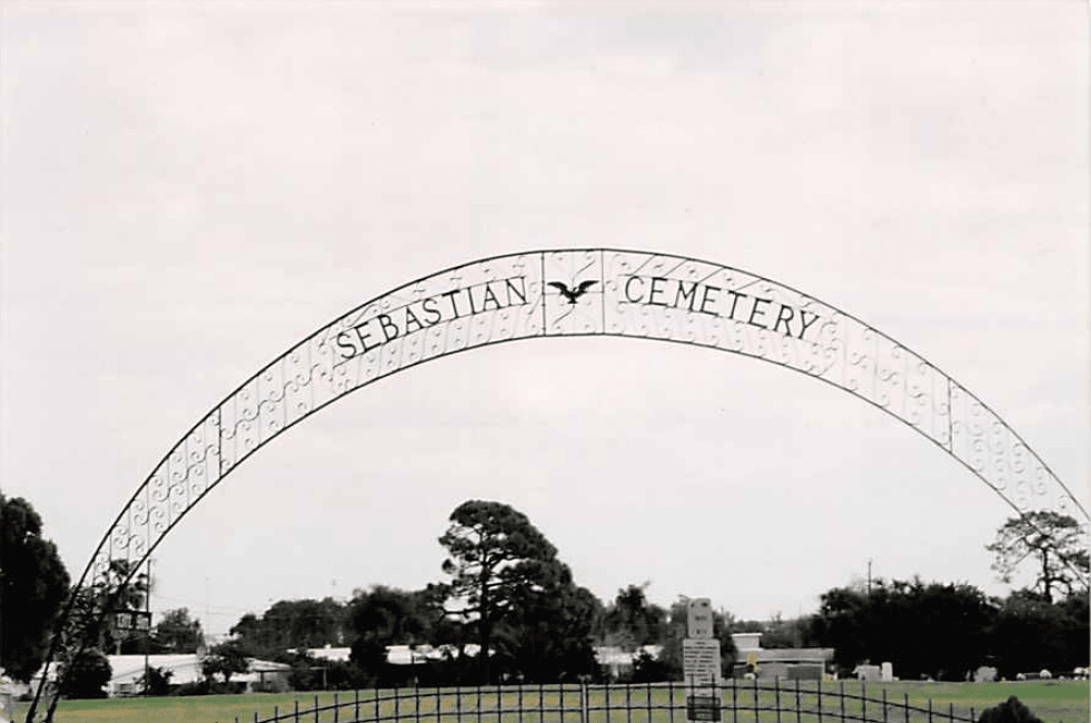 Sebastian Cemetery Entrance Sign