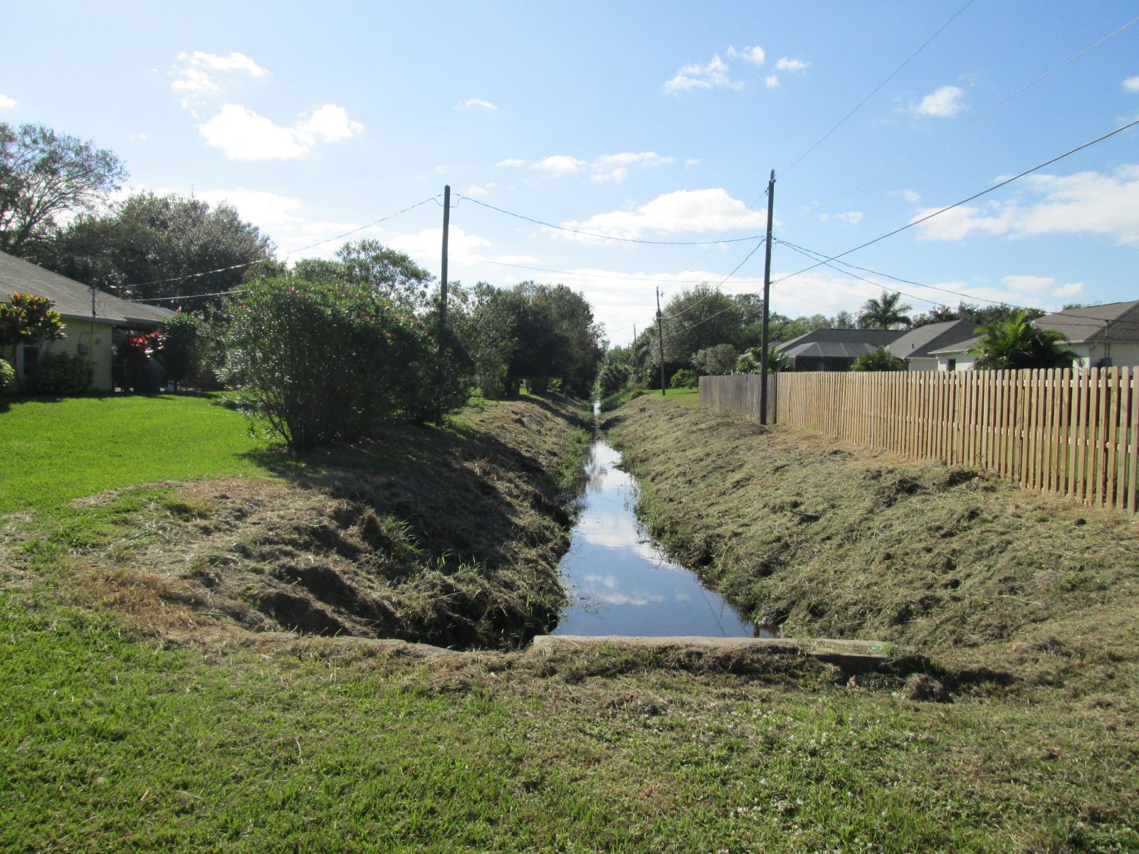 Ditch Behind Houses