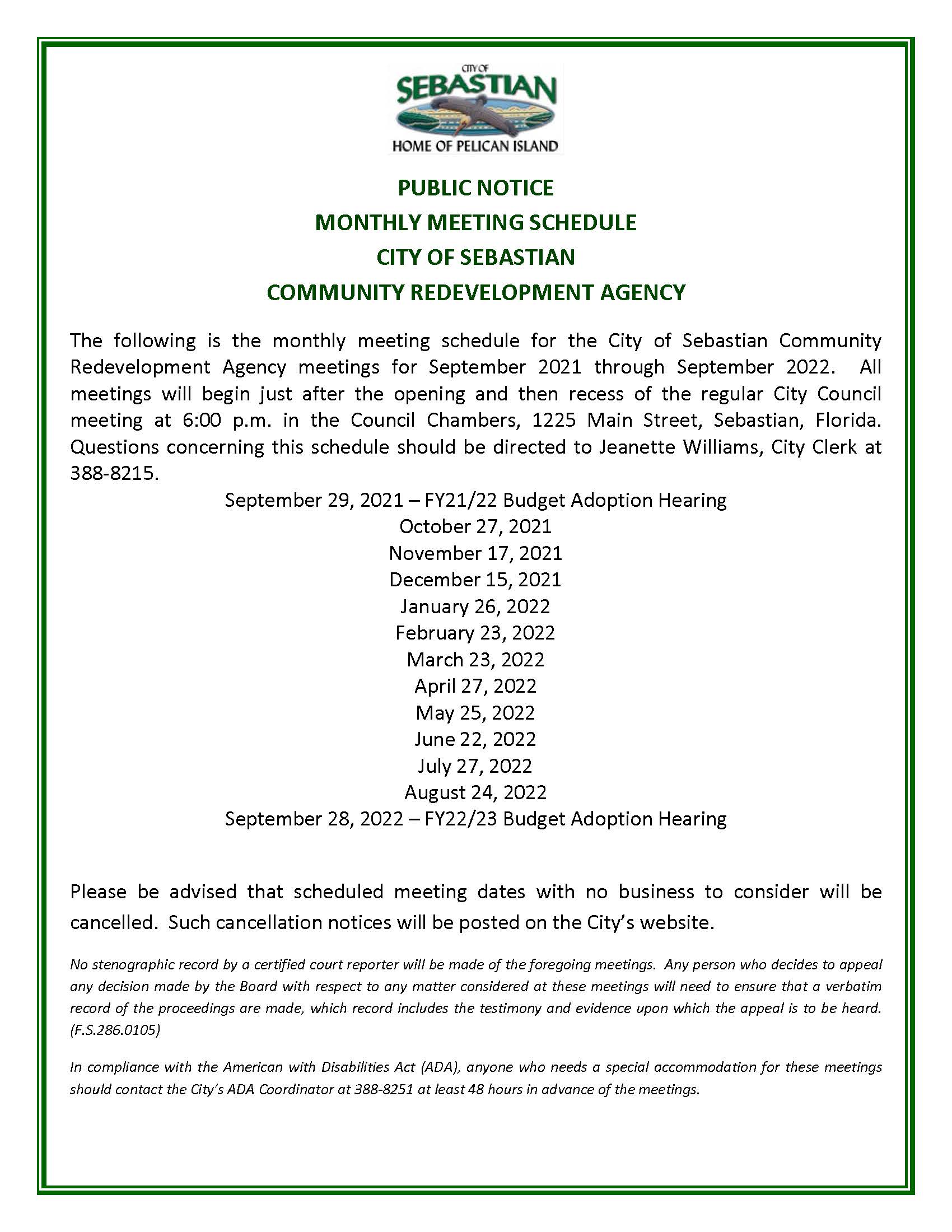 Annual Notice 21 to 22