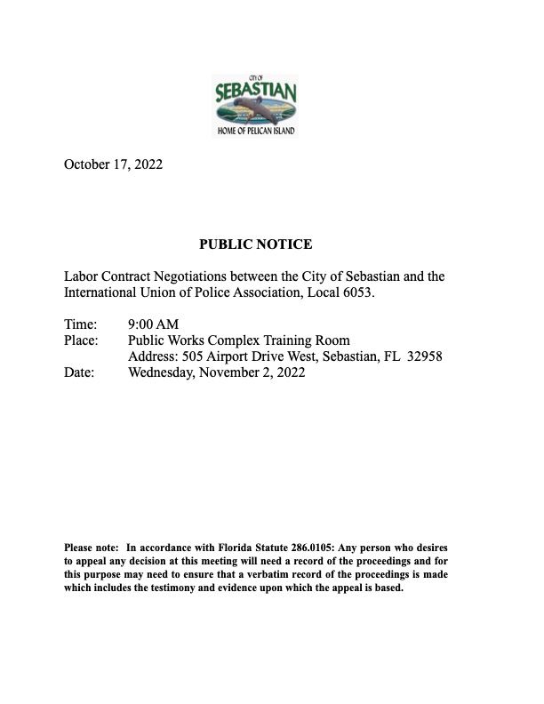 Negotiation Public Notice IUPA 11.2