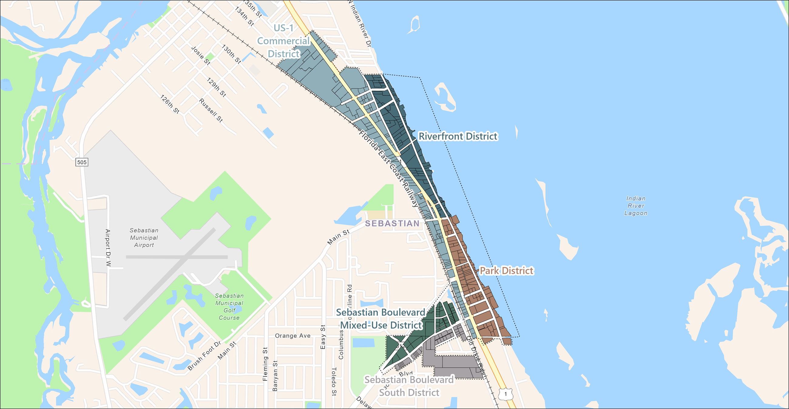 Map 2 - Sebastian CRA Conceptual Planning Districts Map