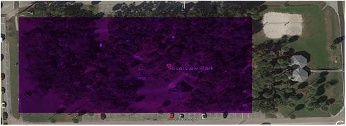 Highlighted area of park